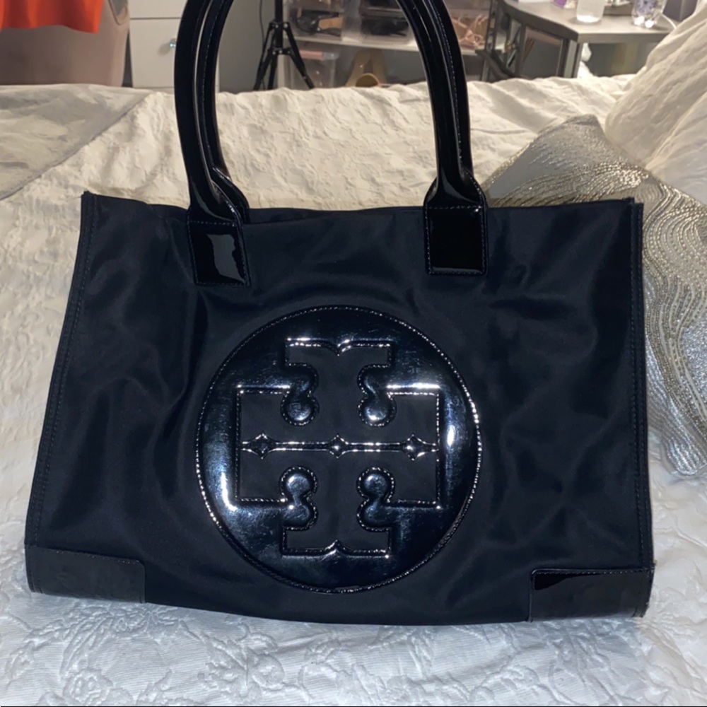 Tory Burch black canvas tote